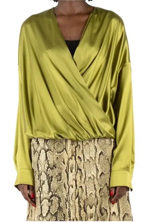 DRIES VAN NOTEN Bluser & Skjorter, Dame, Grøn, S, Olivenskjorte 0107151032 fra Portugal