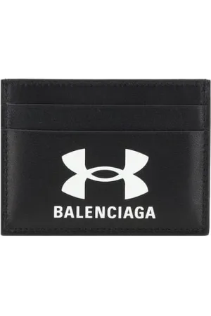Balenciaga Tilbehør, Herre, Sort, ONE SIZE, Uld, Stilfuld læderkortholder med flere slots