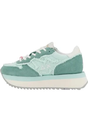 sun68 Sko, Dame, Blå, 38 EU, Læder, Stargirl Canvas Sneakers med Logo