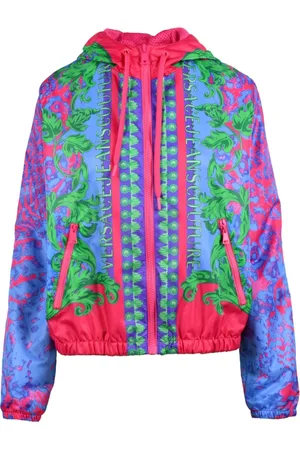 VERSACE Jakke, Dame, Flerfarvet, M, Nylon, Nylonjakke med lynlåslukning