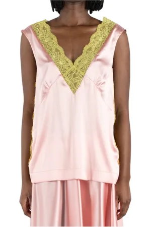 DRIES VAN NOTEN Top, Dame, Lyserød, M, Lyserød Silkeblandingsbluse