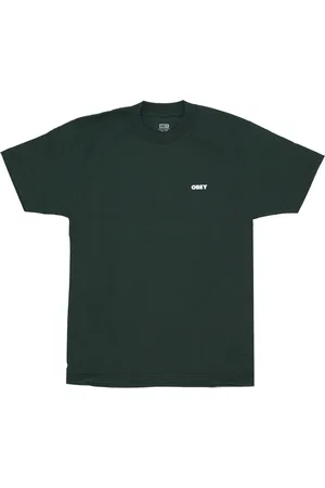 Obey Top, Herre, Grøn, M, Bomuld, Klassisk Skovgrøn T-shirt