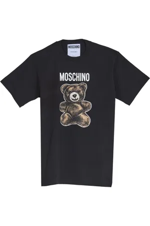 Moschino Top, Herre, Sort, XL, Bomuld, Adrian Bear Grafisk Bomuld T-shirt