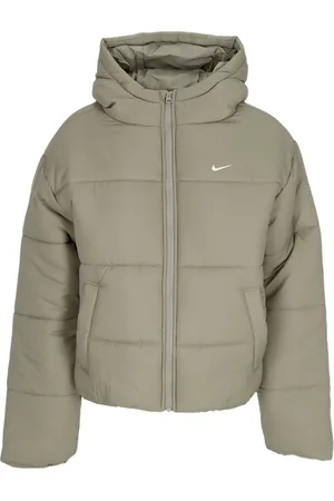 Nike Jakke, Dame, Grøn, M, Uld, Let Army/Hvid Pufferjakke med Therma-Fit
