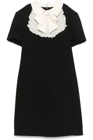 Alessandra Rich Kjole, Dame, Sort, S, Silke Jabot Mini Kjole