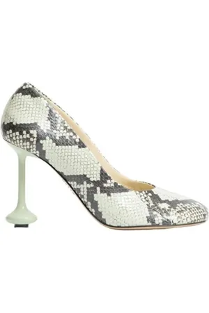 Loewe Sko, Dame, Grøn, 35 EU, Uld, Sneakskin Pumps med Stiletto Hæl