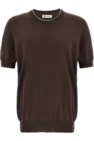 Brunello Cucinelli Strik, Herre, Brun, 3XL, Uld, Stilfulde Sweaters til et Chic Look