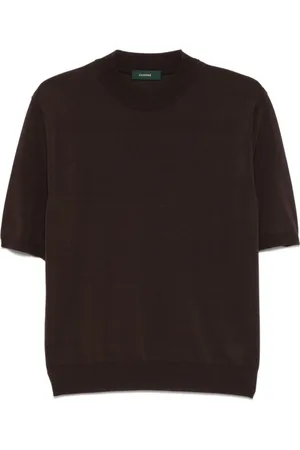 ZANONE Strik, Herre, Brun, L, Uld, Stilfulde Sweaters til Moderne Looks