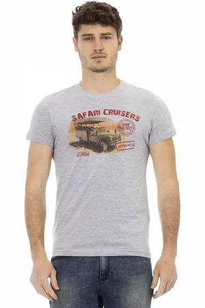 Trussardi Top, Herre, Grå, L, Uld, Grå kortærmet stilfuldt T-shirt