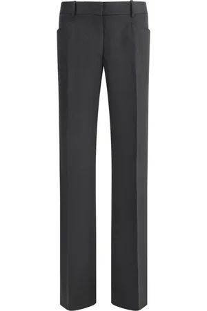 Tom Ford Bukser, Dame, Grå, 2XS, Uld, Elegant uldbukser med bæltestropper