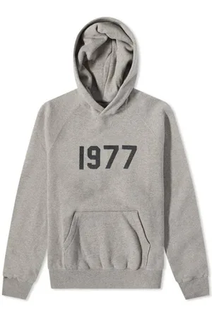 FEAR OF GOD Sweathshirts & Hoodies, Herre, Grå, S, Uld, Mørk Havregryn Hættetrøje 1977