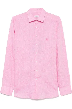 Etro Skjorte, Herre, Lyserød, 3XL, Linned, Linnedskjorte Made in Italy