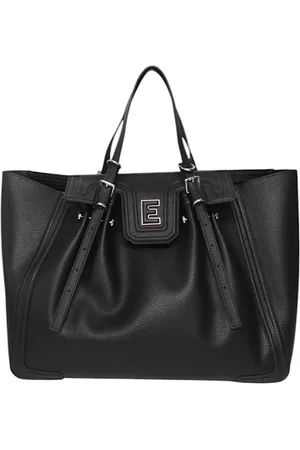 ERMANNO SCERVINO Taske, Dame, Sort, ONE SIZE, Læder, Eco-læder tote taske med frontlogo