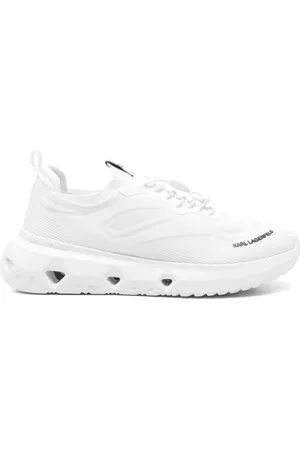 Karl Lagerfeld Sko, Dame, Hvid, 38 EU, Logo-pyntede sneakers
