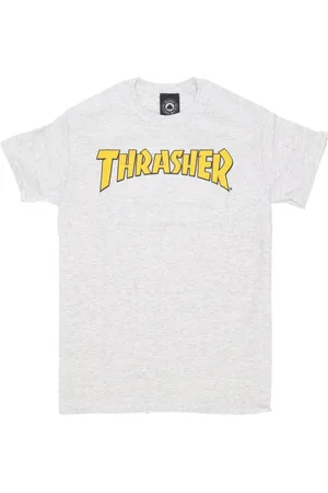 Thrasher Top, Herre, Grå, L, Bomuld, Logo Print T-shirt Ash Grey