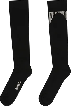 Rick Owens Undertøj, Herre, Sort, M, Bomuld, Logo Bomuld Blandings Sokker