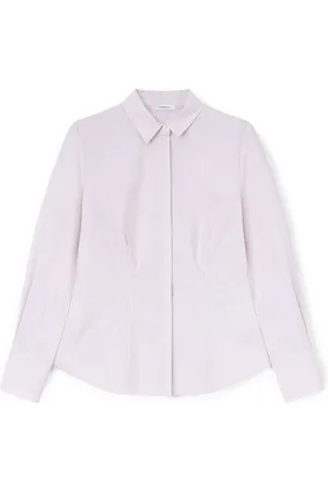Motivi Bluser & Skjorter, Dame, Lyserød, 2XL, Bomuld, Skjortebluse i stribet poplin