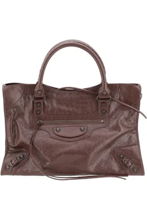 Balenciaga Taske, Dame, Brun, ONE SIZE, Uld, Læder skuldertaske med rem