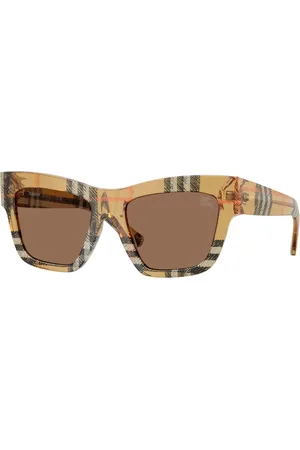 Burberry Tilbehør, Dame, Brun, 53 MM, Uld, Stilfulde solbriller i brun nuance