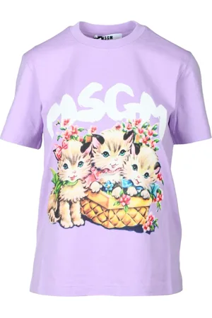 Msgm Top, Dame, Lilla, S, Bomuld, Tshirt