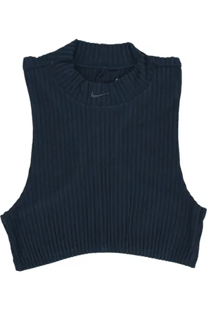 Nike Top, Dame, Blå, S, Bomuld, Chill Knit Rib Crop Tank