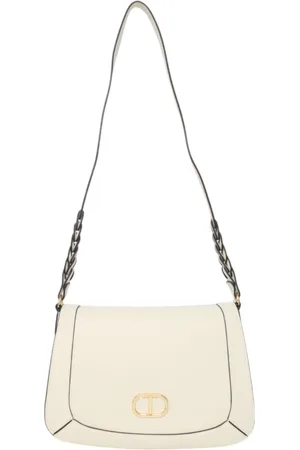 Twin-Set Taske, Dame, Hvid, ONE SIZE, Læder, Eco-læder crossbody taske med frontlogo