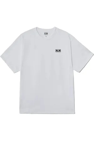 Obey Top, Herre, Hvid, S, Bomuld, Øjne Tee med Side og Bagtryk