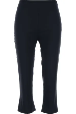 Alessandra Rich Bukser, Dame, Blå, 2XS, Uld, Lette uld Capri bukser
