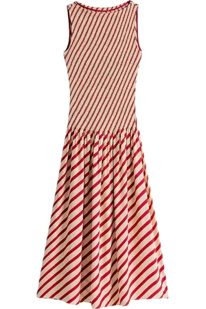 Tommy Hilfiger Kjole, Dame, Flerfarvet, 2XS, Stribet Rød/Fløde Kjole