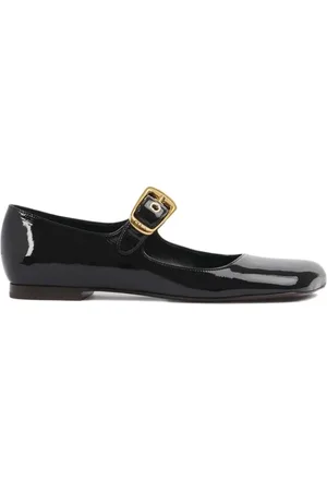 Chloé Sko, Dame, Sort, 37 EU, Uld, Mary-Jane Ballerina Flats Læder Guld