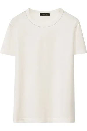 Fabiana Filippi Top, Dame, Hvid, L, Bomuld, Hvid Rund Hals Jersey T-shirt
