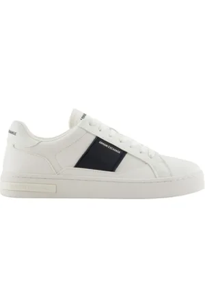 Armani Exchange Sko, Herre, Hvid, 42 EU, Uld, Blå Sneakers til Stilfuldt Look