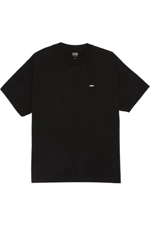 Obey Top, Herre, Sort, XL, Bomuld, Stencil Flame Tee med Side Logo
