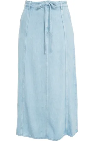 Second Female Nederdel, Dame, Blå, S, Denim, Blå Denim Maxi Nederdel Irvin