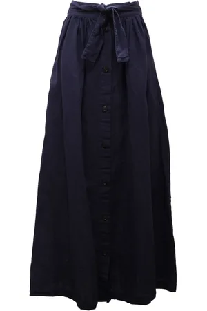 Woolrich Nederdel, Dame, Blå, S, Bomuld, Højtaljet bomuld/linned nederdel