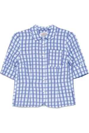 Baum und Pferdgarten Bluser & Skjorter, Dame, Blå, S, Uld, Leopard Print Button-Up Skjorte