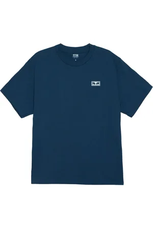 Obey Top, Herre, Blå, M, Bomuld, Eyes T-shirt med side- og rygtryk