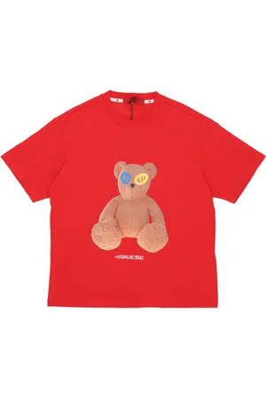 Acupuncture Top, Herre, Rød, S, Bomuld, Blød Pasform Crew Neck Gummi Print