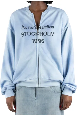 Acne Studios Sweathshirts & Hoodies, Dame, Blå, S, Bomuld, Lysblå Sweatshirt Ci0189