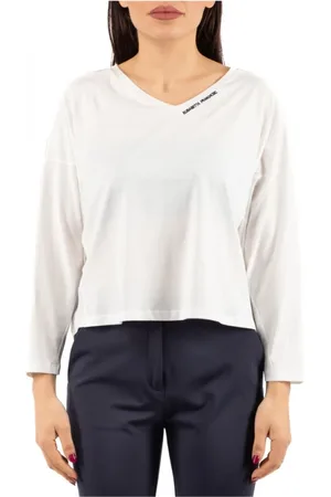 Elisabetta Franchi Top, Dame, Hvid, M, Elegant Striktop