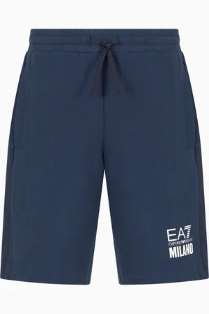 EA7 Shorts, Herre, Blå, M, Bomuld, Mesh Indsæt Logo Shorts