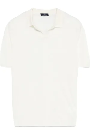 BARBA Top, Herre, Hvid, 4XL, Linned, Linned Polo Skjorte Made in Italy