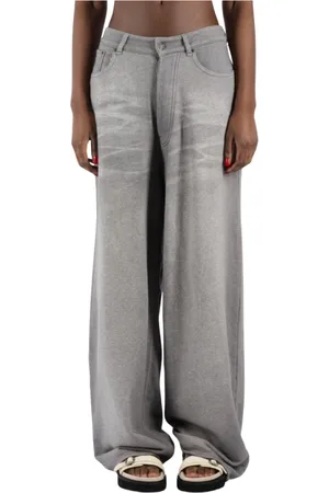 Acne Studios Jeans, Dame, Grå, XS, Bomuld, Grå Melange Bomuldsbukser