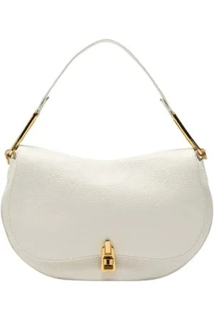 Coccinelle Taske, Dame, Hvid, ONE SIZE, Læder, Hvid Læder Twist Lock Taske