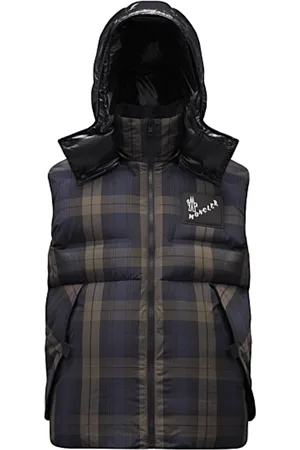 Moncler Jakke, Herre, Flerfarvet, M, Uld, Quiltet Puffer Vest til Mænd