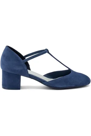 Frau Sko, Dame, Blå, 40 EU, Suede, Suede T-bar Hæle Abyss