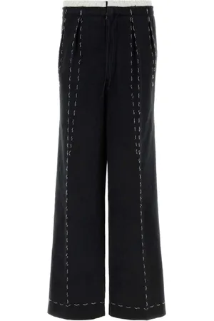 Maison Margiela Bukser, Herre, Sort, L, Uld, Stilfulde Bukser til et Trendy Look