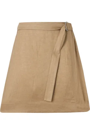 Max Mara Nederdel, Dame, , M, Linned, Linned nederdel med aftageligt bælte