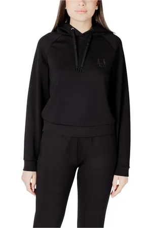 Armani Exchange Sweathshirts & Hoodies, Dame, Sort, L, Polyester, Moderne Kvinders Hættetrøje til Forskellige Anledninger