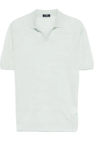 BARBA Top, Herre, Grøn, M, Linned, Linned polo skjorte lavet i Italien